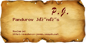 Pandurov Jónás névjegykártya